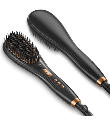 POLENTAT ストレートブラシ ブラシ型ヘアアイロン ヒートブラシ マイナスイオン搭載 サロン級 MAX220[度] デジタル温度表示 6段階温度調整 温度記憶 急速加熱 静電気防止 火傷防止 自動電源オ Amazon.co.jp: POLENTAT 【美容師おすすめ】ストレートブラシ ブラシ型